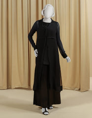 BLACK CHIFFON EMBROIDERED 2PC STITCHED
