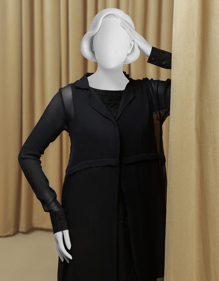 BLACK CHIFFON EMBROIDERED 2PC STITCHED