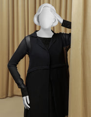 BLACK CHIFFON EMBROIDERED 2PC STITCHED