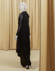 BLACK CHIFFON EMBROIDERED 2PC STITCHED