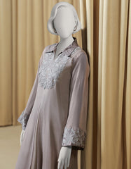 GREY CHIFFON EMBROIDERED 2PC STITCHED