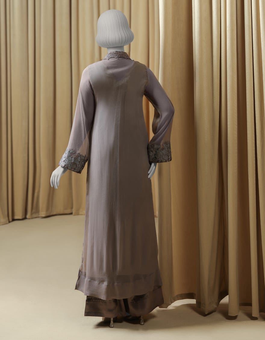 GREY CHIFFON EMBROIDERED 2PC STITCHED