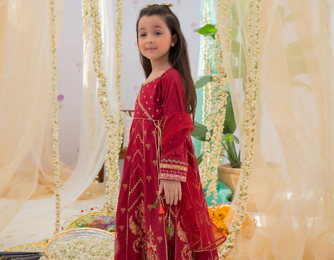 MAROON LAWN GIRLS 3PC | JGK-S-22-1918
