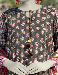 GREEN LAWN PRINTED 3PC STITCHED | JLAWN-S-25-002