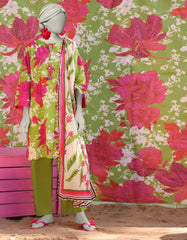GREEN LAWN PRINTED 3PC STITCHED | JLAWN-S-25-010