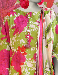 GREEN LAWN PRINTED 3PC STITCHED | JLAWN-S-25-010