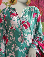 GREEN LAWN PRINTED 3PC STITCHED | JLAWN-S-25-012