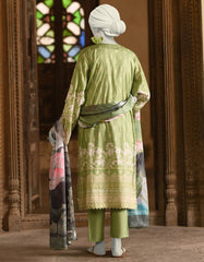 GREEN LAWN PRINTED 3PC STITCHED | JLAWN-S-25-019