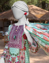 BLUE LAWN EMBROIDERED 3PC STITCHED | JLAWN-S-25-038