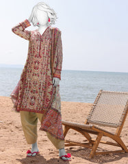 GREEN LAWN EMBROIDERED 3PC STITCHED | JLAWN-S-25-040