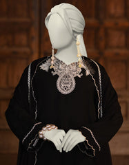 BLACK DOBBY EMBROIDERED 3PC STITCHED | JLAWN-S-25-054