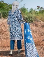 BLUE LAWN EMBROIDERED 3PC STITCHED | JLAWN-S-25-056