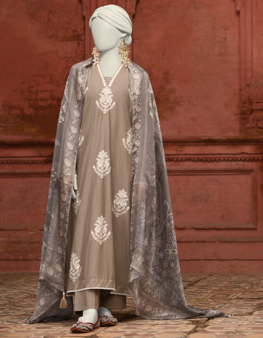 GREY LAWN EMBROIDERED 3PC STITCHED | JLAWN-S-25-065