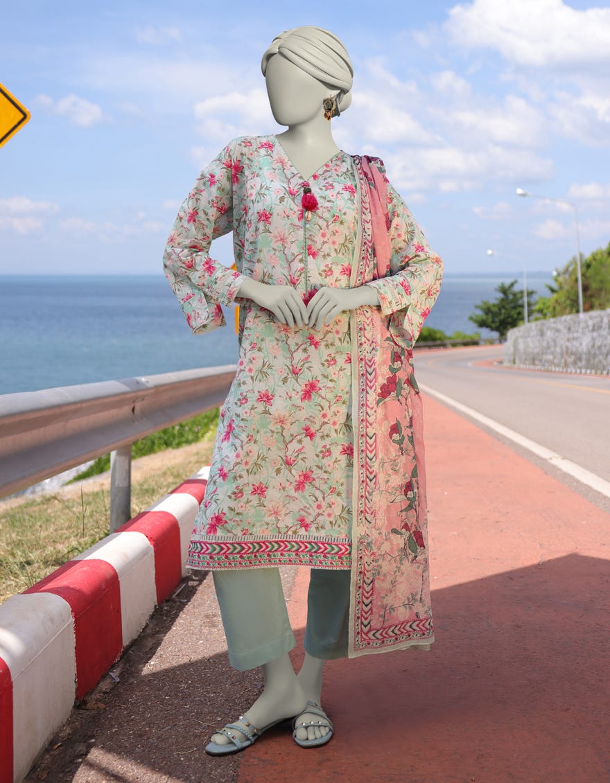 MULTICOLOR LAWN PRINTED 3PC STITCHED | JLAWN-S-25-070