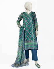 BLUE LAWN EMBROIDERED 3PC STITCHED