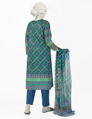 BLUE LAWN EMBROIDERED 3PC STITCHED