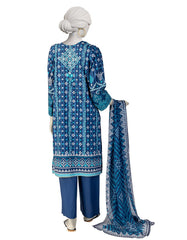 BLUE LAWN EMBROIDERED 3PC STITCHED