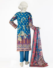 BLUE LAWN EMBROIDERED 3PC STITCHED