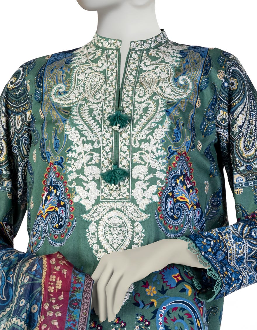 GREEN LAWN EMBROIDERED 3PC STITCHED