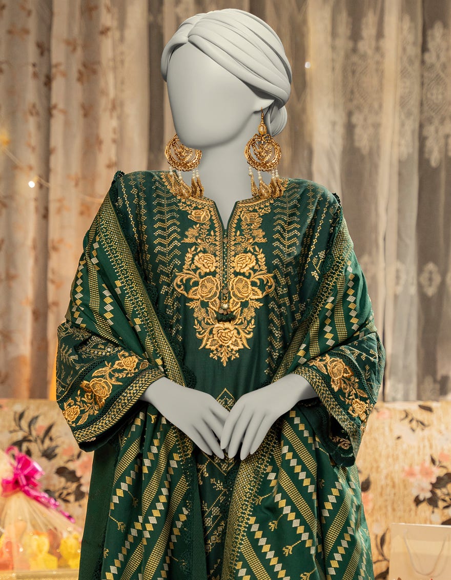 GREEN LAWN EMBROIDERED 3PC STITCHED