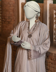 GREY DOBBY EMBROIDERED 2PC STITCHED | JLAWN-S-JDS-25-1008