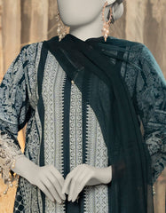 BLUE COTTON SILK EMBROIDERED 3PC STITCHED