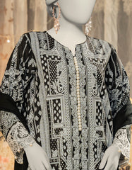 BLACK COTTON SILK EMBROIDERED 3PC STITCHED