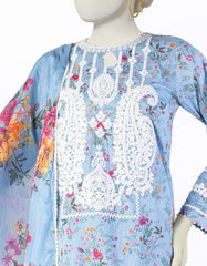 BLUE LAWN EMBROIDERED 3PC STITCHED