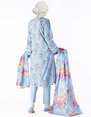 BLUE LAWN EMBROIDERED 3PC STITCHED
