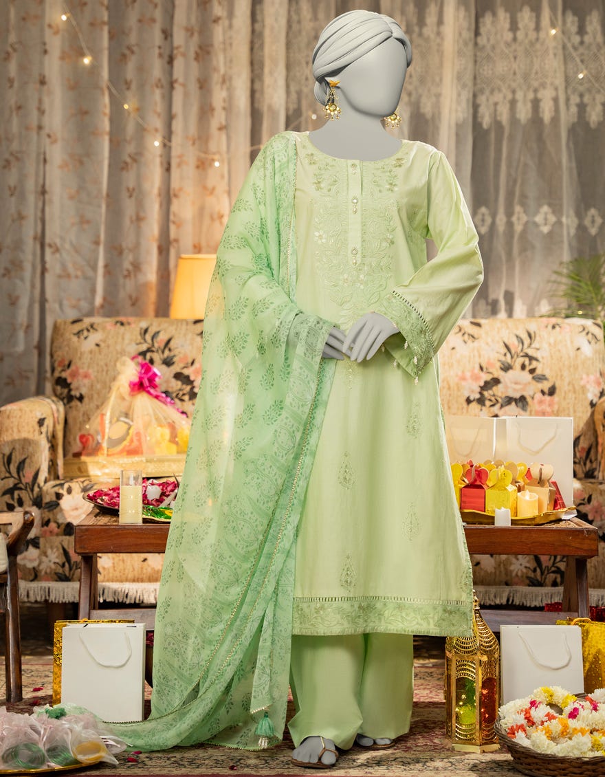 GREEN LAWN EMBROIDERED 3PC STITCHED