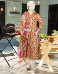 BEIGE CHIFFON EMBROIDERED 2PC STITCHED