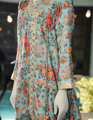 BLUE CHIFFON EMBROIDERED 2PC STITCHED