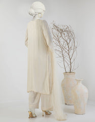 BEIGE DOBBY EMBROIDERED 3PC STITCHED