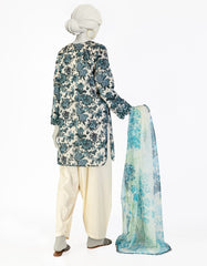 CREAM LAWN EMBROIDERED 3PC STITCHED