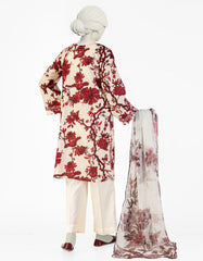 CREAM LAWN EMBROIDERED 3PC STITCHED