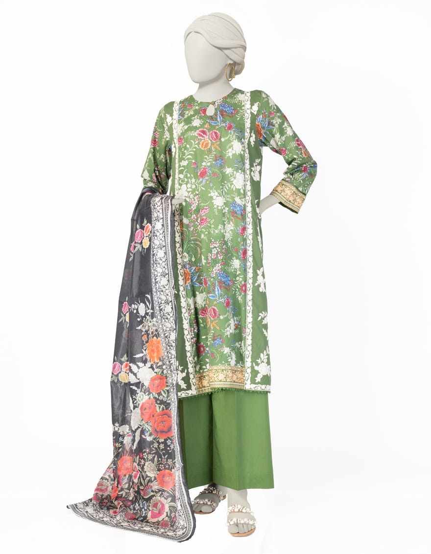 GREEN LAWN EMBROIDERED 3PC STITCHED