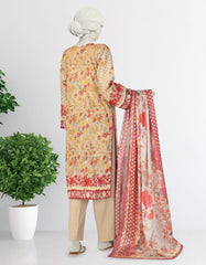 BEIGE LAWN EMBROIDERED 3PC STITCHED