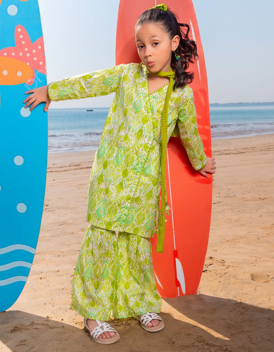 GREEN LAWN PRINTED 3PC | JGK-S-JGP-25-1503