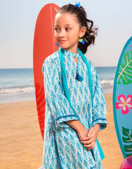 BLUE LAWN PRINTED 3PC | JGK-S-JGP-25-1506