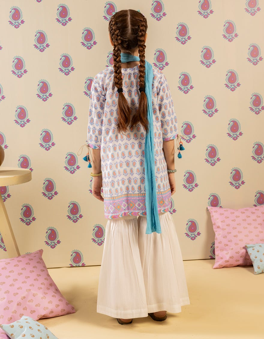 BLUE LAWN PRINTED 3PC | JGK-S-JGP-25-1515