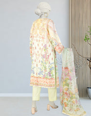 GREEN CHIFFON EMBROIDERED 3PC STITCHED