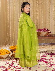 GREEN SILK EMBROIDERED 3PC | JGK-S-JGP-25-1521