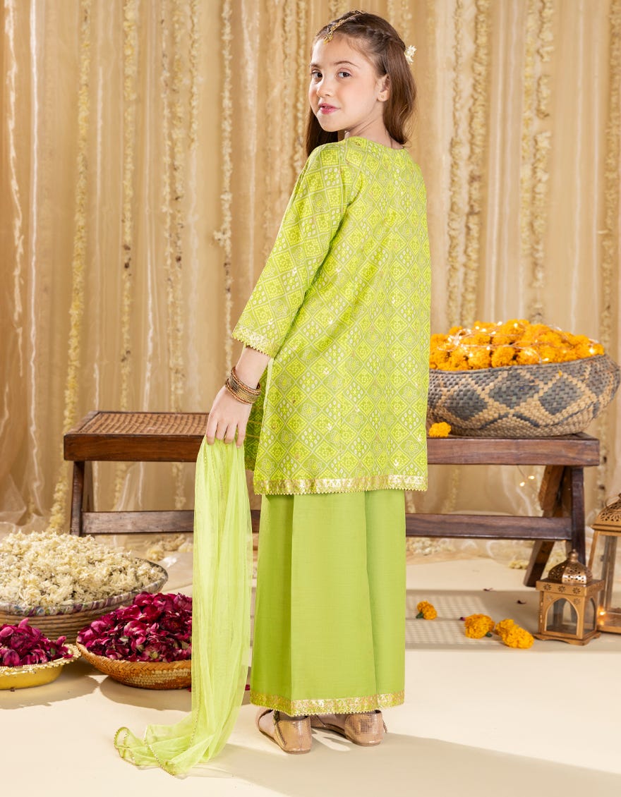 GREEN LAWN PRINTED 3PC | JGK-S-JGP-25-1527