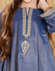 BLUE DOBBY EMBROIDERED 3PC | JGKL-S-JGP-25-1534