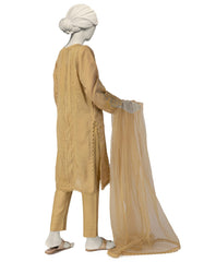 GOLD PAPER COTTON EMBROIDERED 3PC STITCHED