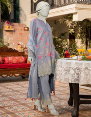 BLUE LAWN SCHIFFLI 3PC STITCHED