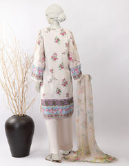 BEIGE LAWN EMBROIDERED 3PC STITCHED