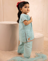 BLUE LAWN EMBROIDERED 3PC STITCHED