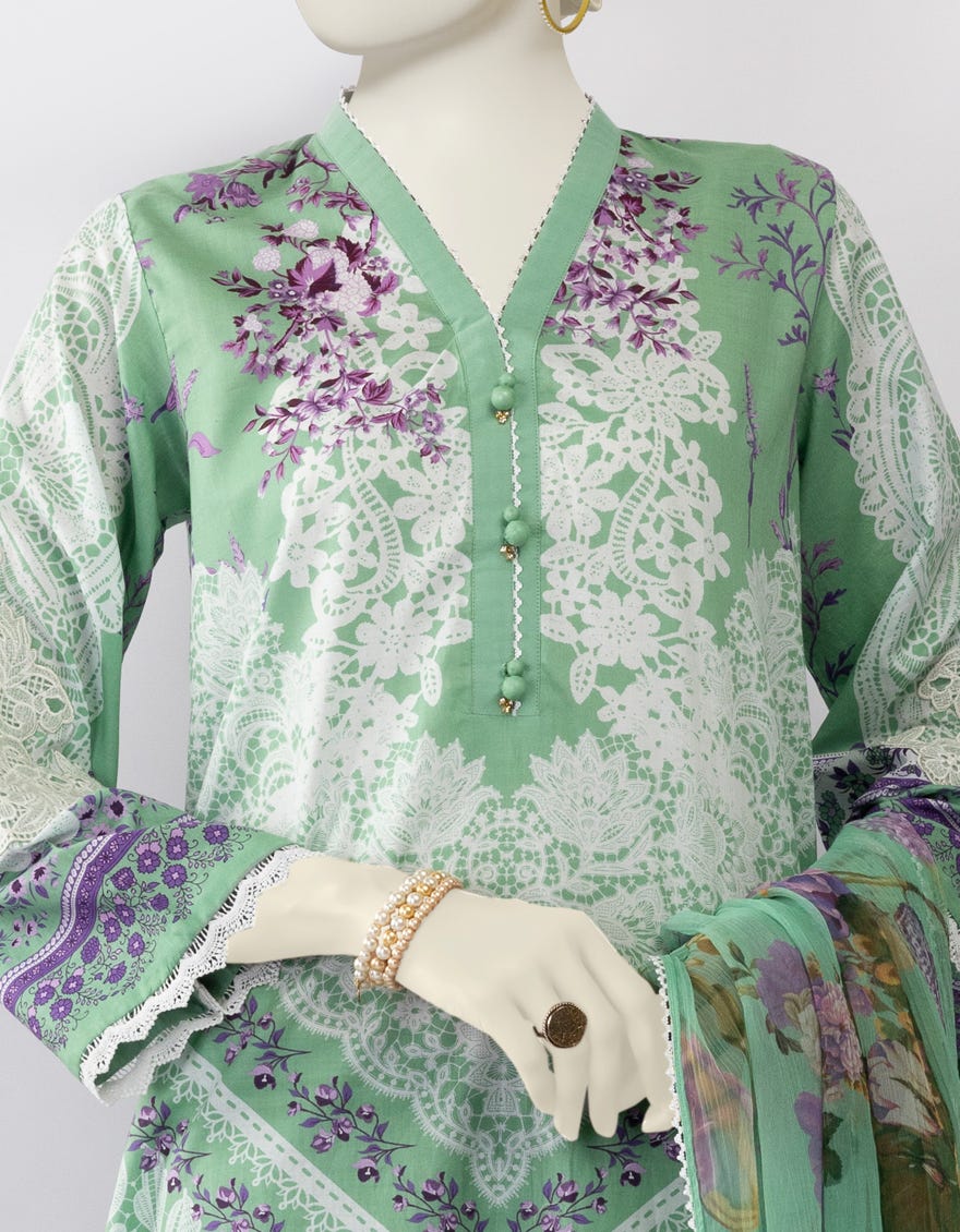 GREEN LAWN EMBROIDERED 3PC STITCHED