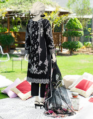 BLACK LAWN EMBROIDERED 3PC STITCHED